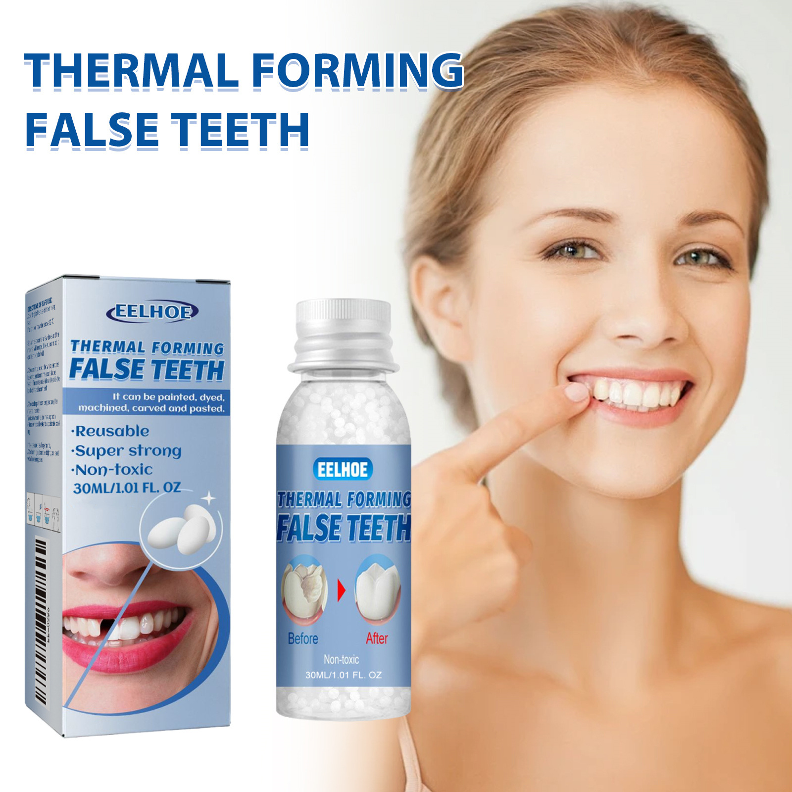 Cross-Border Bestseller Eelhoe Moldable Dental Putty for Temporary Tooth Restoration and Film Makeup Dentures