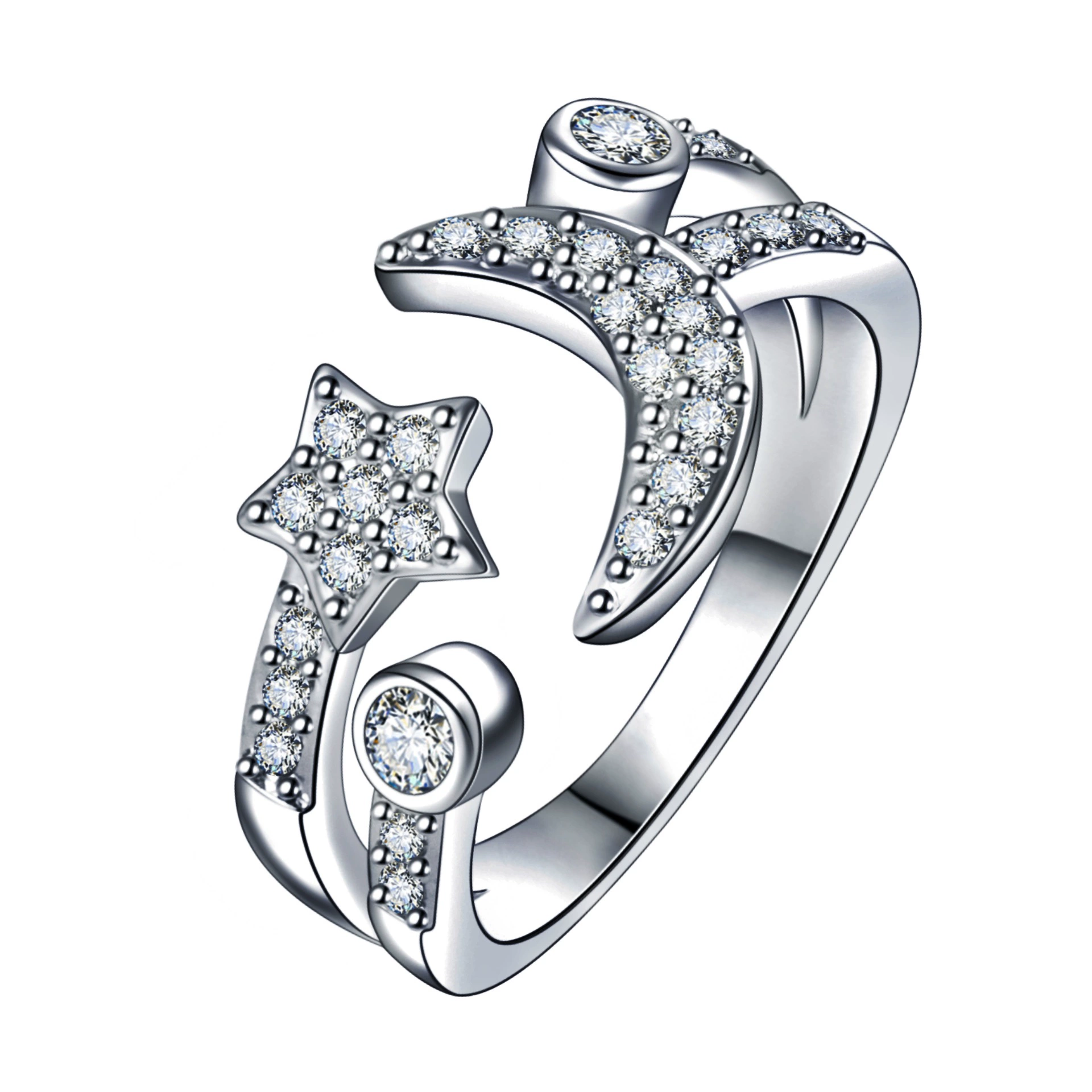 Zirconium, ring with stone, light luxury style, diamond encrusted