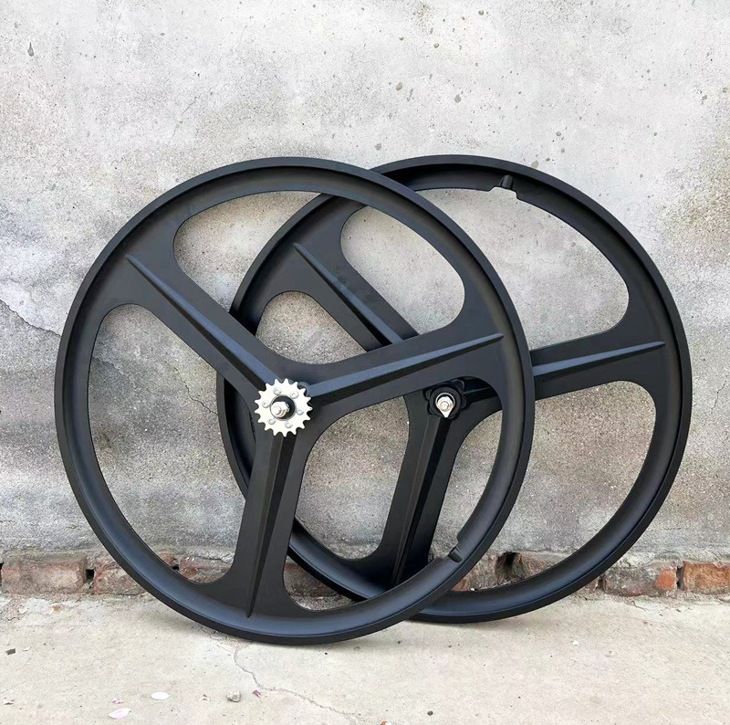 700c Dead Fly Bicycle Three-knife Non-slip Teeth One-piece Bicycle Wheel Set Dead Speed Front and Rear Three-knife