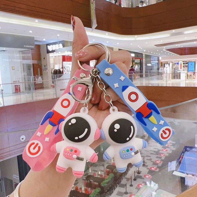 Spot Pvc Soft Glue Cartoon Astronaut Astronaut Keychain Small Pendant Cute Doll Pendant School Bag Accessories