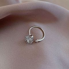 Ring for Women, Spinning Zirconia Open Ring, Sweet and Unique Design, High-End Feel, Index Finger Ring, Social Media Star Adjustable Finger Ring