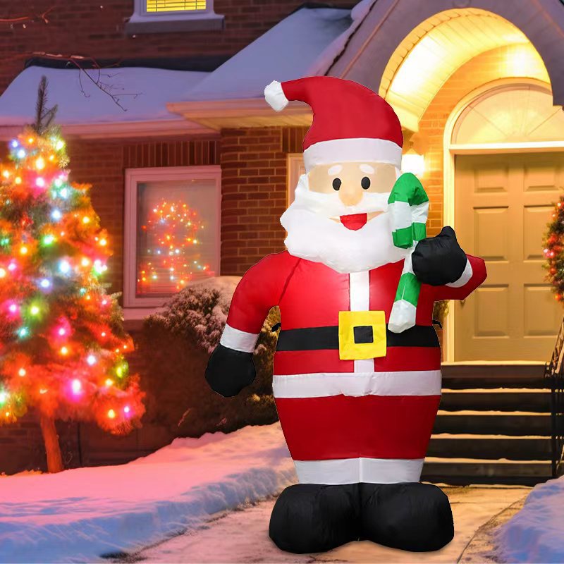 Transfronterizos para decoraciones navideñas explosivas, props de diseño de eventos, 1.2m muletas inflables para Santa Claus
