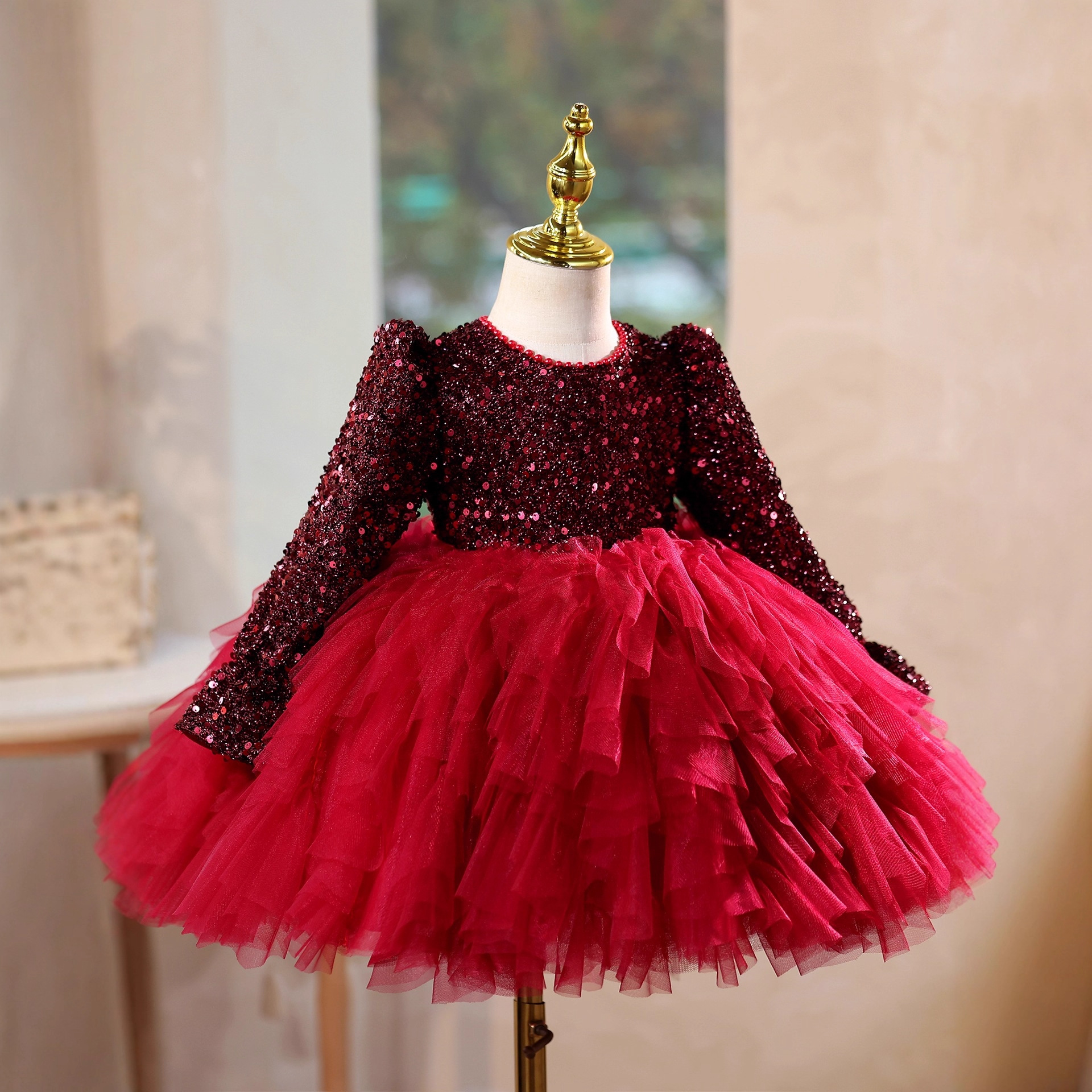 Bordeaux Festliches Kleid Für Mädchen Zur Einschulung Piano_voghion.com
