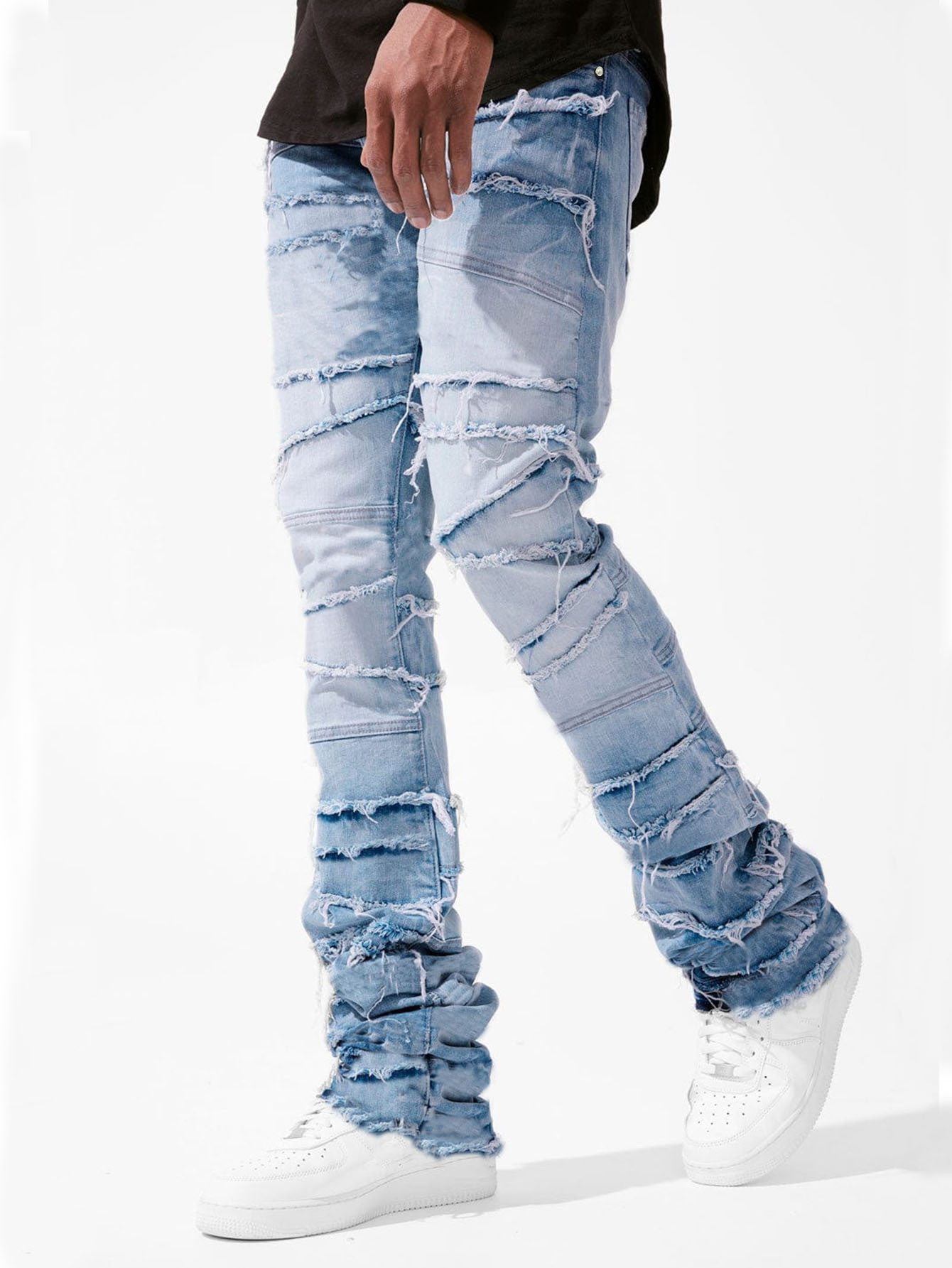 Jeans Rectos para Hombre de Algodón, Elástico, para Uso Diario