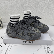 真皮豹纹女童鞋秋季新款韩版软底宝宝阿甘鞋大童德训鞋男童运动鞋