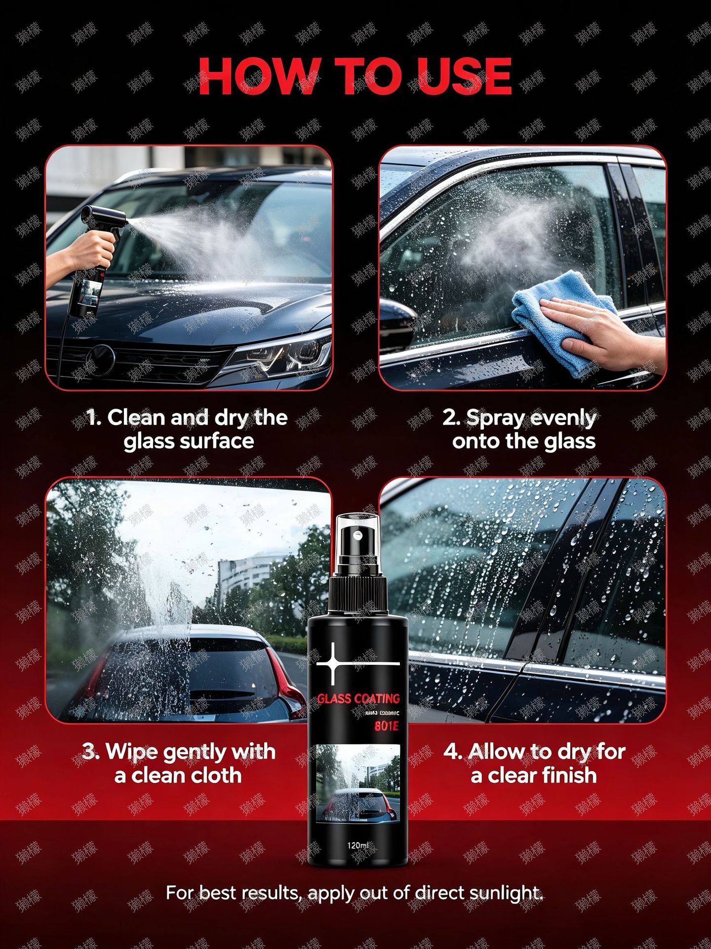 Rearview mirror rain repellent, anti-fog spray for car windows, waterproof spray for rainy days, water-repellent film spray