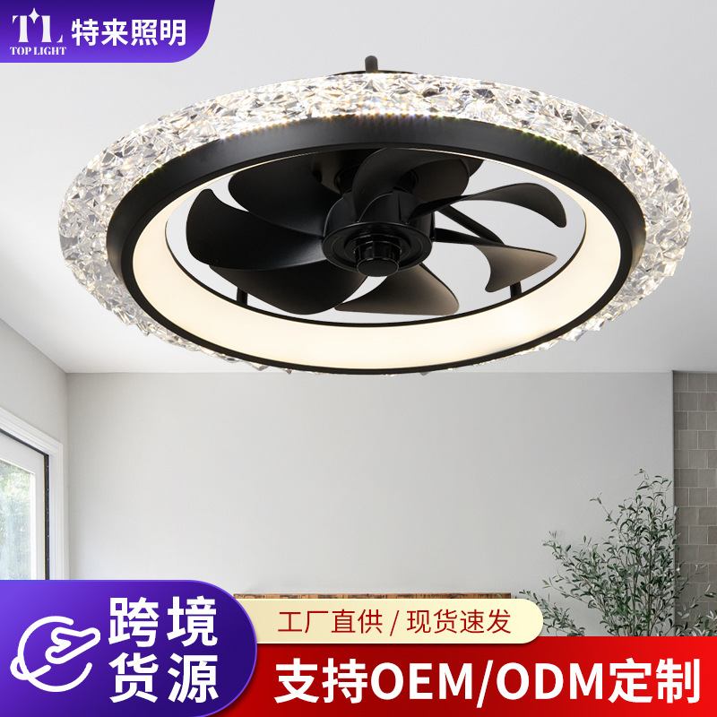 Ventilador de Techo con Luz Acrílico con Atenuación Tricolor y Control Remoto para Dormitorio