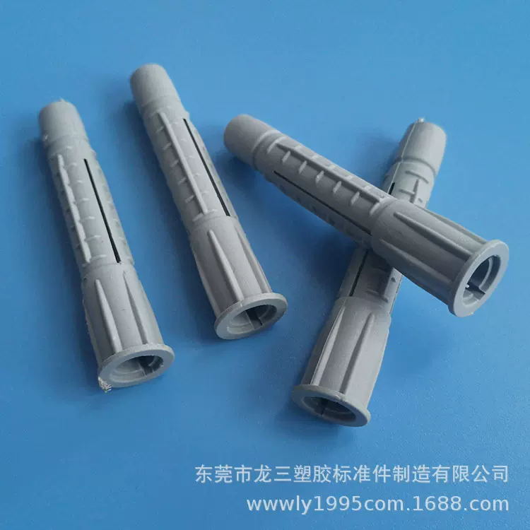 龙三厂家供应打结型膨胀管灰色膨胀管 尼龙壁虎膨胀胶塞螺栓10*60