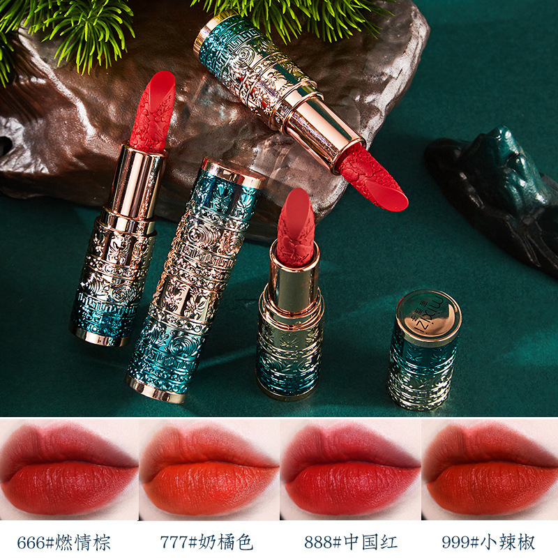 蜜西子レリーフ霧面マット口紅防水カップをつけないで、色落ちしない唇釉薬卸売り|undefined