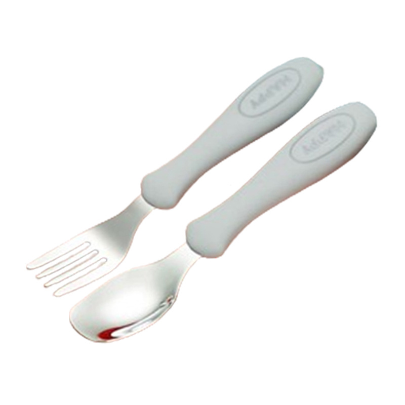 라이트 gray-316L 스틸 "해피" 포크 스푼 세트