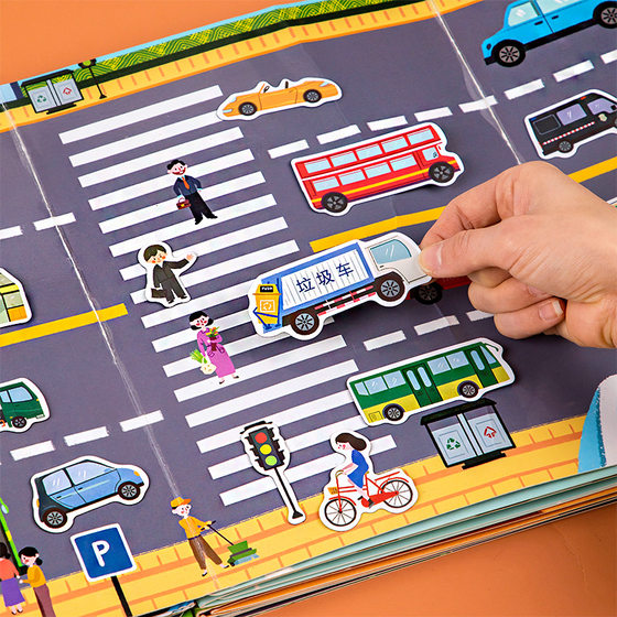Children's Magnetic Repeated Sticker Book Baby Sticker 2-3-6 Years Old 5 Kindergarten Sticker Early Education Educational Toys