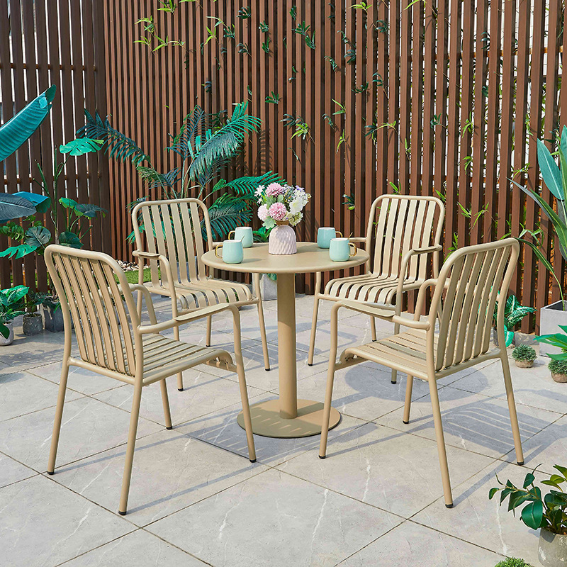 Mesa y silla al aire libre patio terraza al aire libre terraza villa jardín impermeable protección solar aleación de aluminio set mesa de té silla