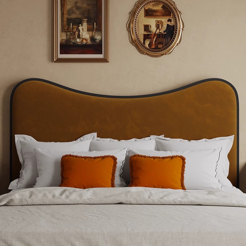 Cama de cuero retrógrada francesa cama de madera maciza cama de 1.8m cama americana cama principal estilo antiguo cama romana