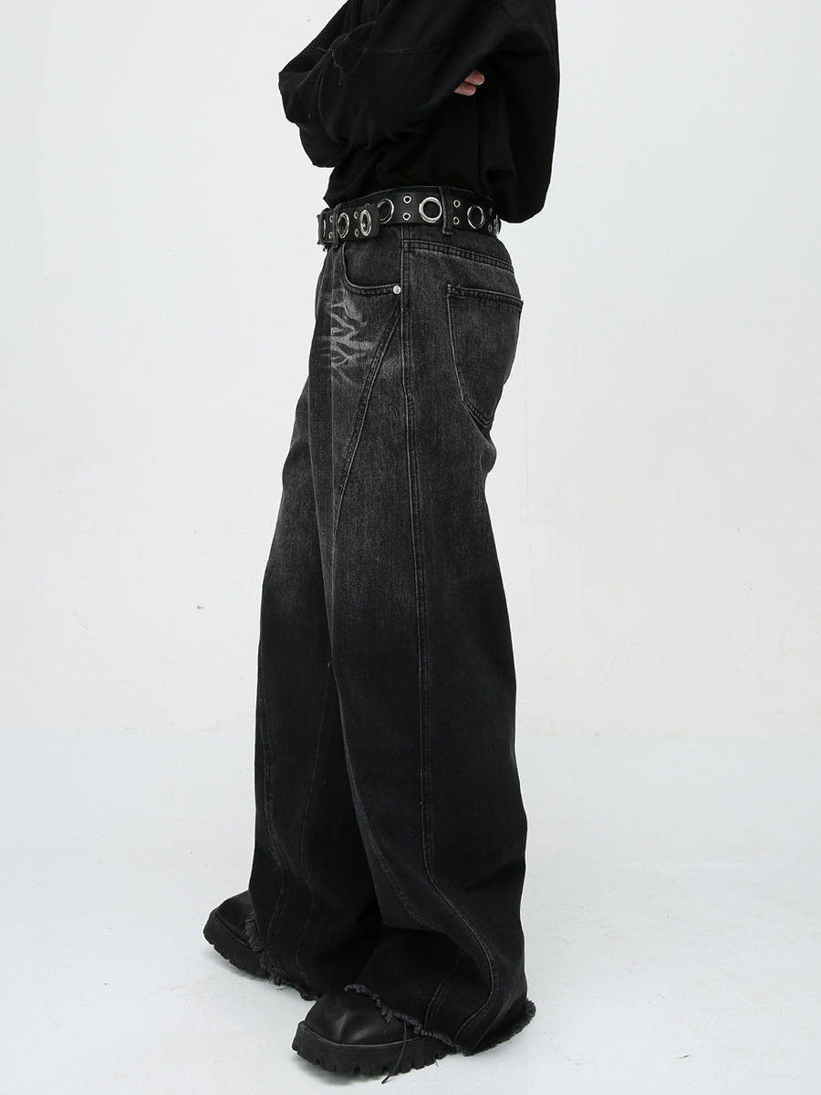 Mtlclothes ropa de Hombre | 2023 otoño nueva calle americana costura diseño suelto lavado jeans