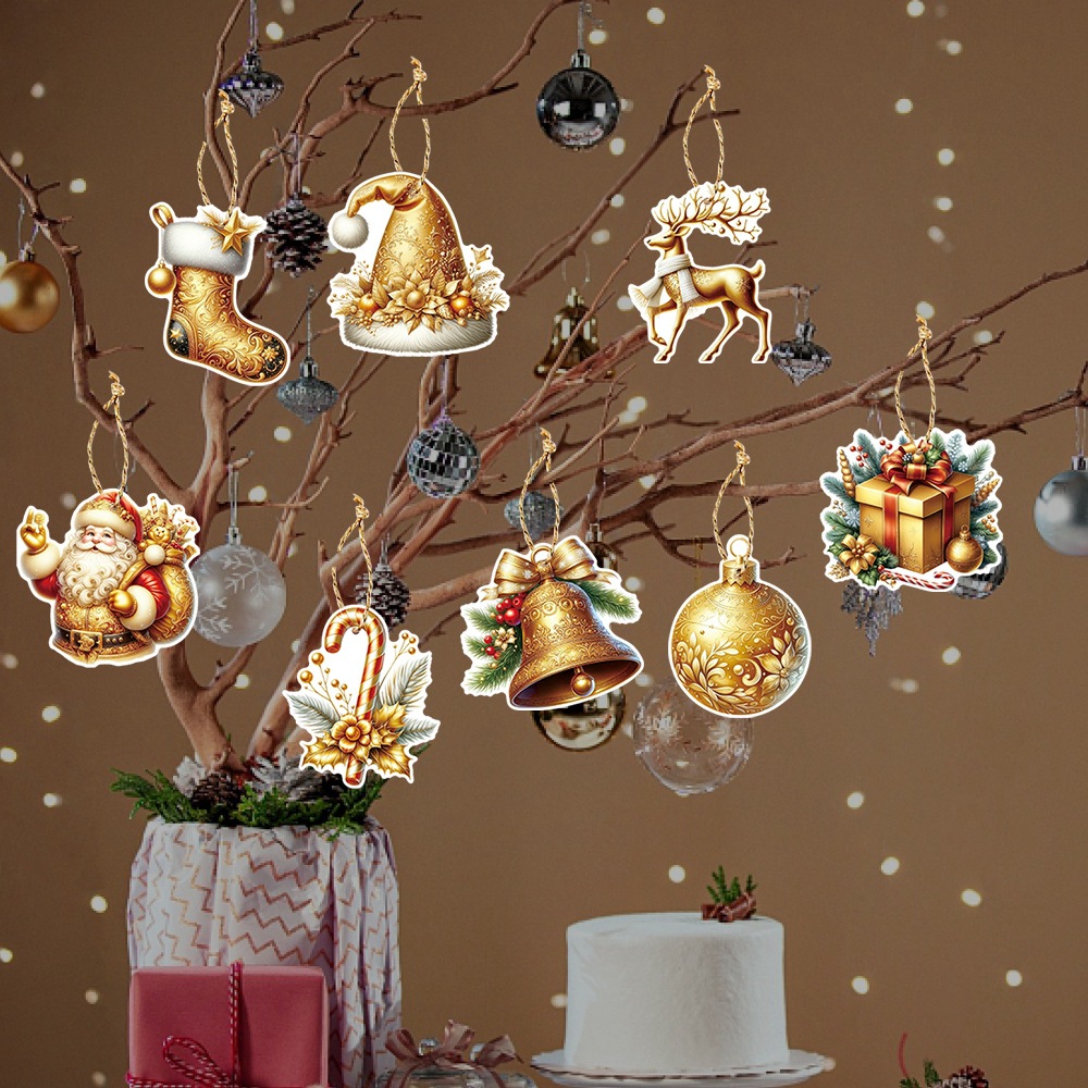 Nueva etiqueta de decoración de fiesta de Navidad de Amazon, colgante de decoración de árbol de Navidad, colgante de regalo de año nuevo