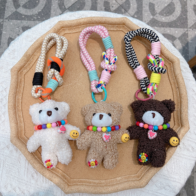 60g Weight Bag Pendant, Keychain Classification 1 Piece Quantity Daily, Street Occasion Plush Material Bear Pattern Unisex Gender Cartoon Style, Cute Style 1 Piece Cartoon Style Cute Bear Plush Unisex Bag Pendant Keychain 1