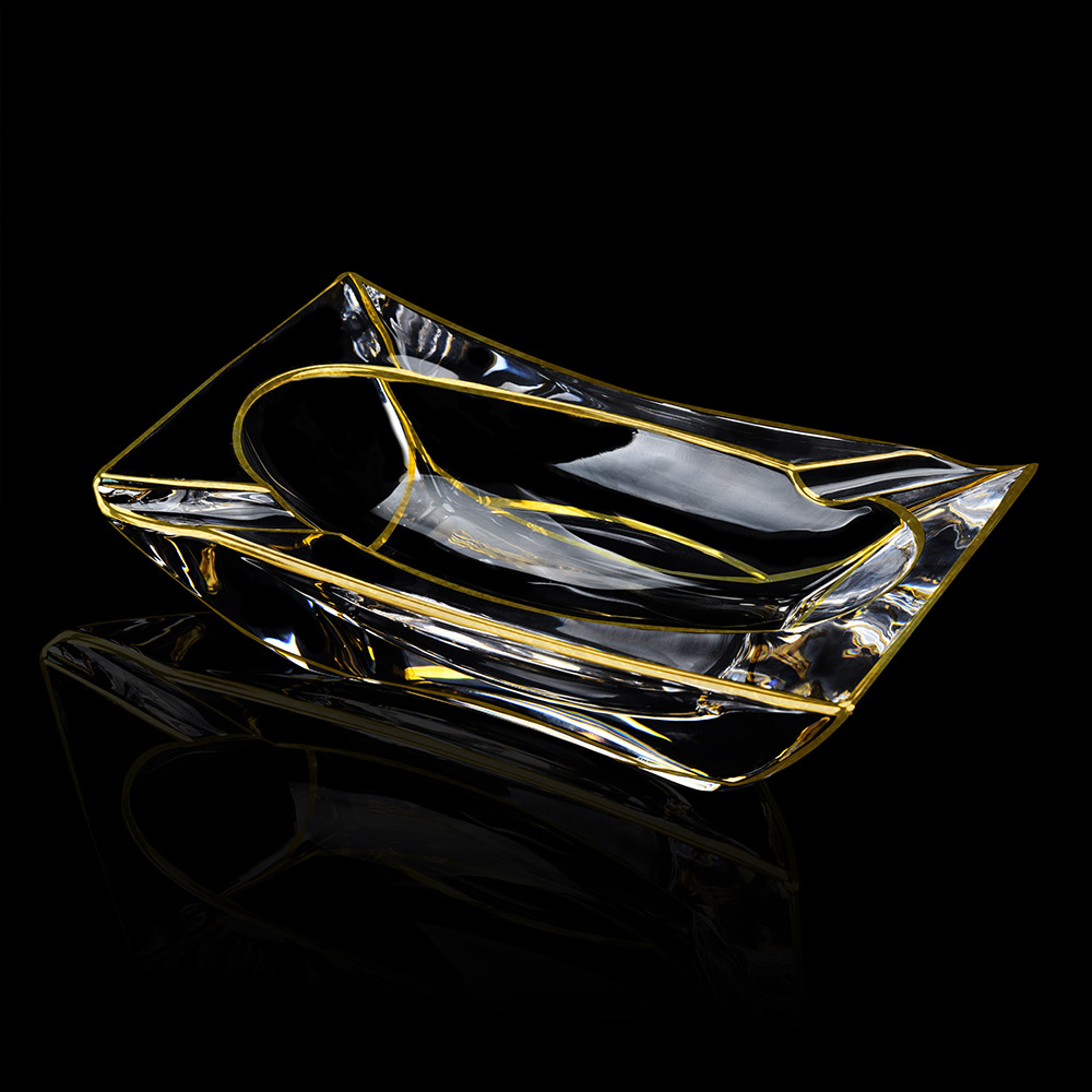 水晶玻璃雪茄烟灰缸 北欧轻奢家居用品摆件 创意高档装饰软装摆件