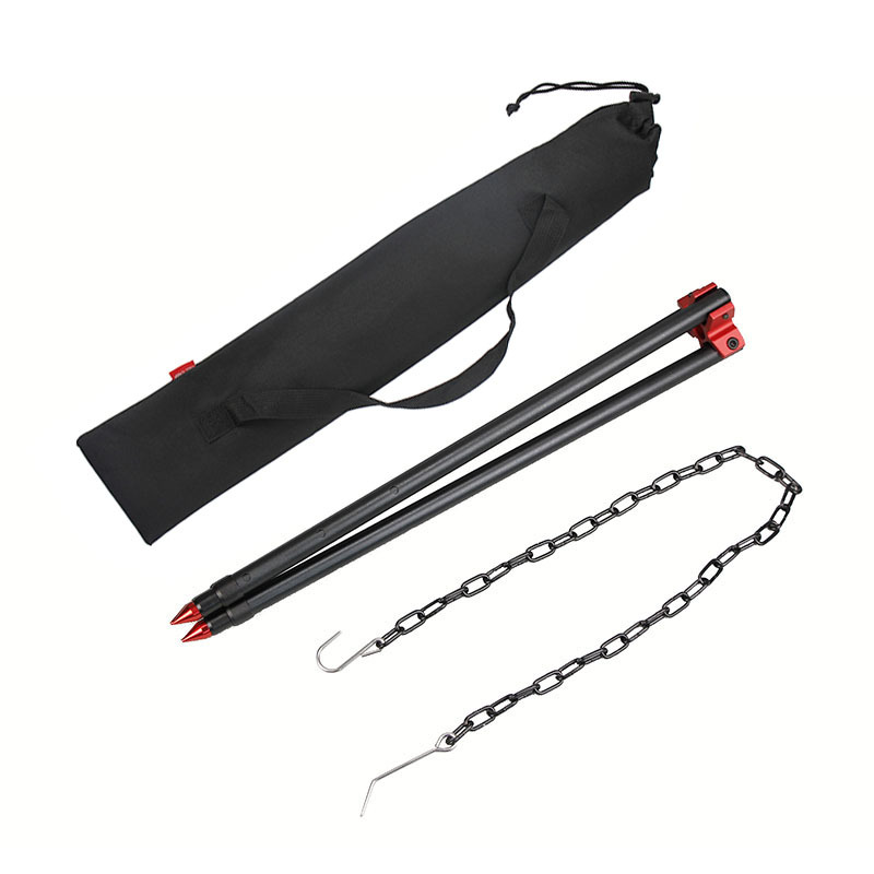 Outdoor Camping Light Stand Tripod Retractable Portable Hanging Pot Rack Picnic Barbecue Stand Campfire Rack Burning Fire Rack