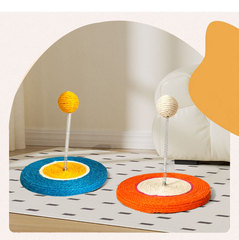 廠家批發新款自嗨底盤彈簧不倒翁貓玩具劍麻球解悶耐咬外貿貓爬架