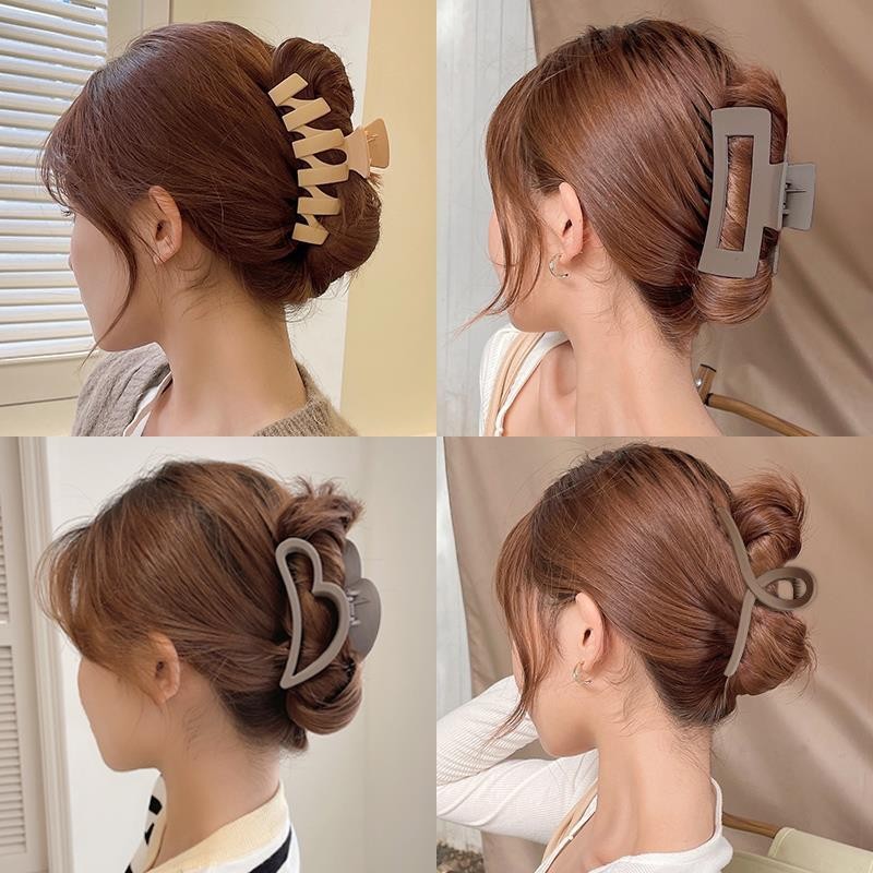 Horquilla de las mujeres espalda Cabeza esmerilado clip de pelo marrón horquilla Internet celebridad updo tiburón clip de alta calidad temperamento