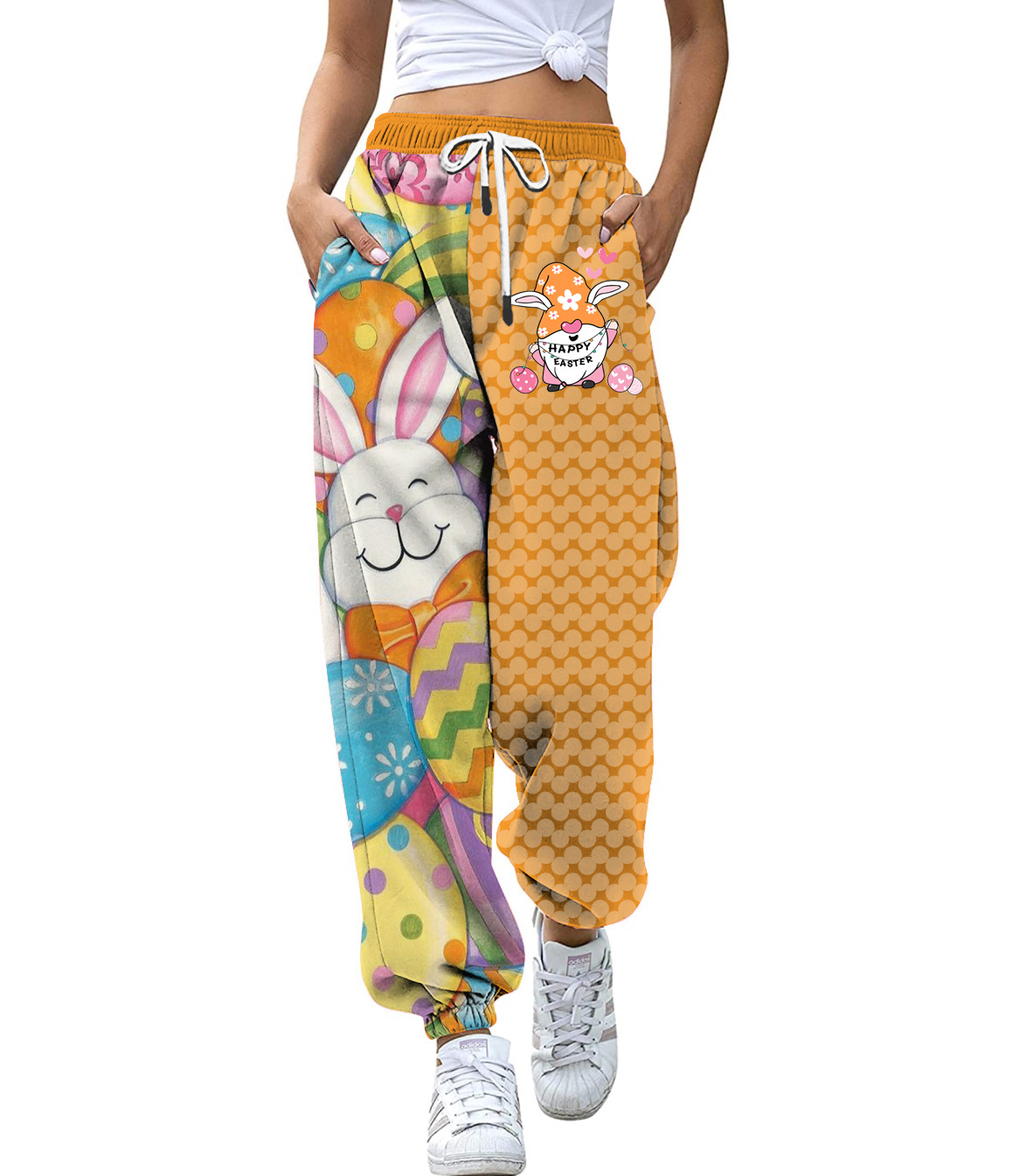 385g Weight Full Length Pants Length Women's Fashion Rabbit Polyester Printing Active Bottoms Casual Pants