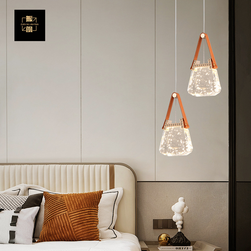 轻奢时尚手提袋包包造型水晶床头吊灯小玄关吧台卧室吊线灯氛围感