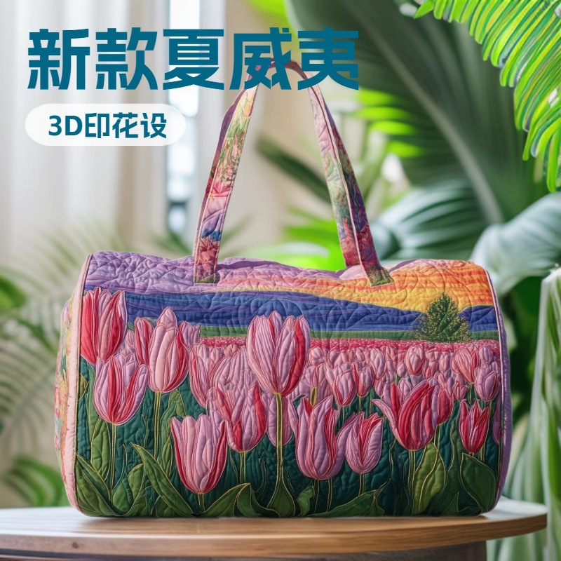 26SS新款夏威夷3D印花系列 手提旅行多功能运动健身包26新款跨境