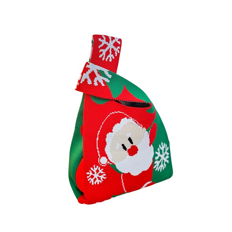 산타 클로스 짠 토트 가방 쇼핑백 학생 가방 모든 경기 대용량 휴일 제한 크리스마스 이브 테마