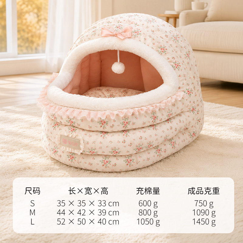 Cama Semicerrada para Gatos, Térmico, para Interiores y Exteriores