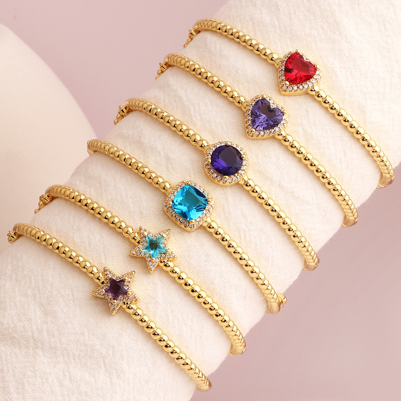 Fashion Geometric Copper Plating Zircon Bangle 1 Piece