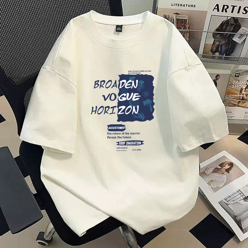fashion brand short-sleeved men's Hong Kong-style comfortable top summer new loose fashionable high street students 'base t-shirt men's short-sleeved