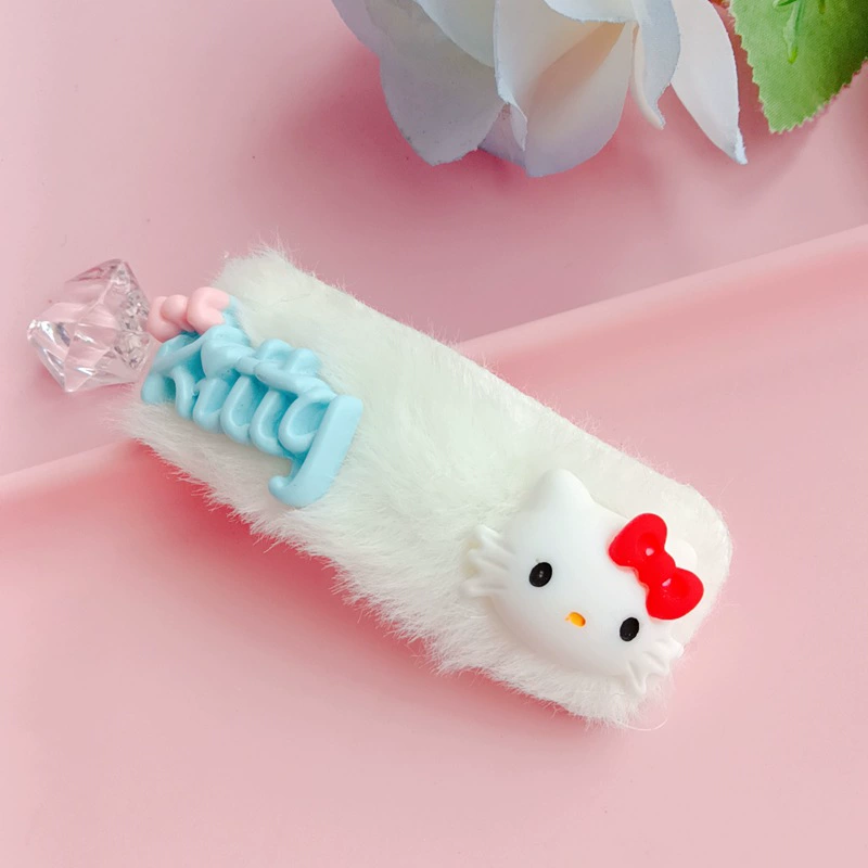 Новая продукция заколка для волос Sanrio, украшения для волос, заколка, девочка сердце мягкие украшения для волос девочки Kuromi имитация зайчика украшение с боку