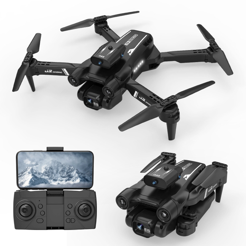 Transfronteriza nueva de alta definición eléctrica ajustable lente fotografía aérea UAV evitación de obstáculos completa plegable control remoto aviones juguetes para niños