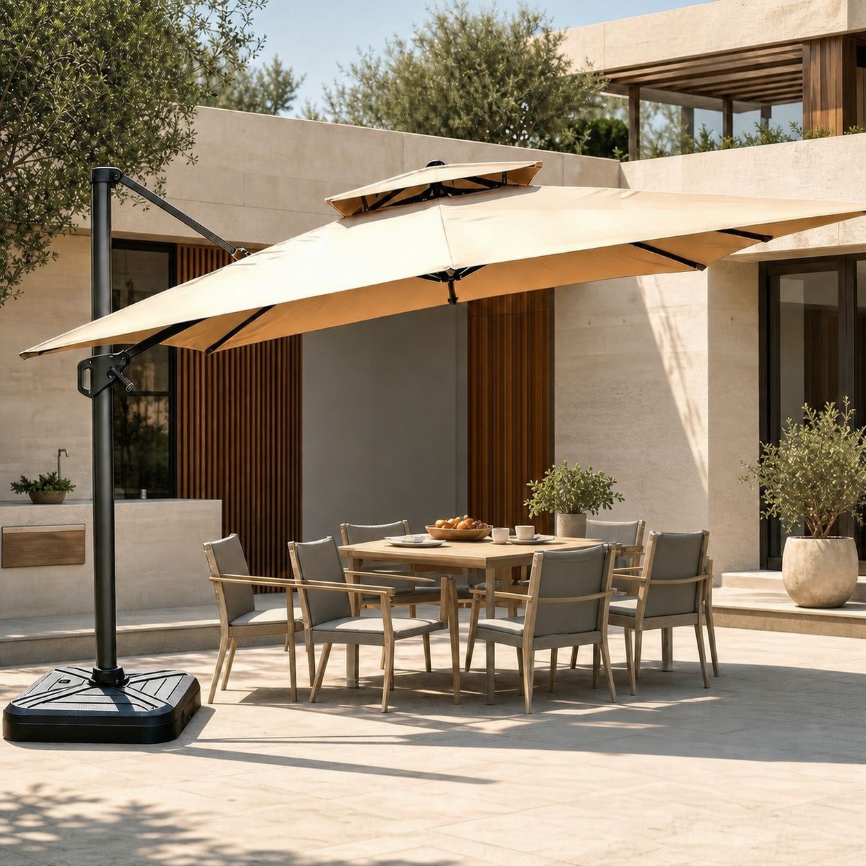 Sombrilla para Exteriores, Sombrilla para Patio, Sombrilla Comercial de Gran Tamaño para Puestos, Sombrilla para Jardín, Terraza, Villa, Sombrilla Romana para Exteriores image 5