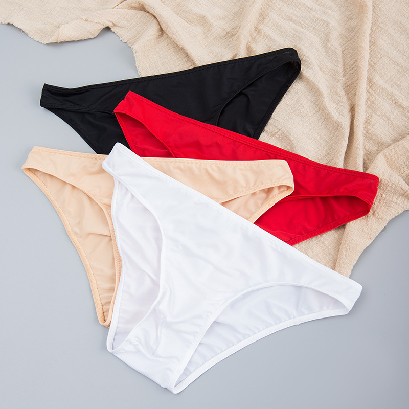 Japanese-style Low-waisted Men's Sexy Half-hip Underwear Bump Pocket Solid Color Ultra-thin Quick-drying Boxers