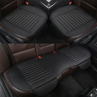 Seat cushion, seat cover seat cushion four seasons - all-black-three-piece-set