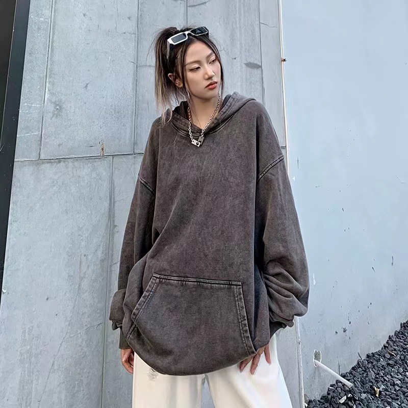 Comercio exterior transfronterizo pesado de algodón lavado con agua para hacer viejas camisetas marca de moda ocio retro molino de piedra frito copo de nieve ropa de hombre adolescente