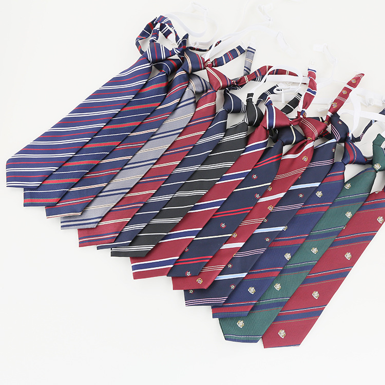 New diagonal stripe jk tie men and women decorative shirt uniform accessories tie easy to pull lazy tie wholesale