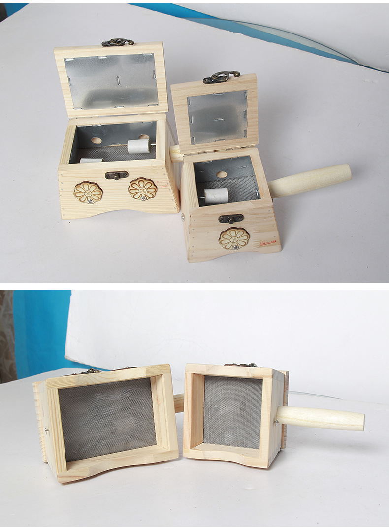 Wooden Moxibustion Box Single Hole Portable Ai Jiu 艾灸 Warm Therapy Device for Body and Abdomen 24x16x12 cm preparation