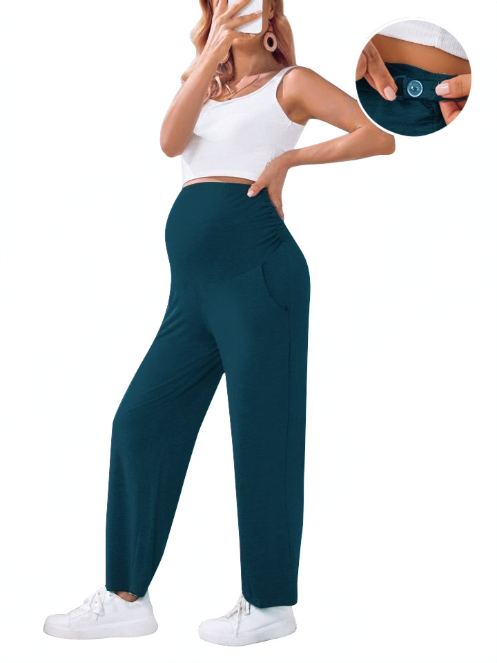 in stock Amazon Explosions Women's New Women's Pregnant Women's Straight Pants Loose Nail Button Adjusting plus size Women's Pregnant Women's Pants
