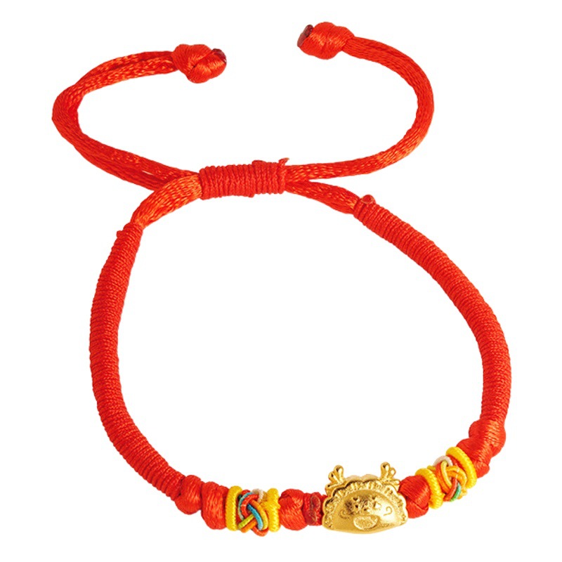 Nueva cuerda roja al vapor albóndigas Longyue Nansha pulsera de oro Ruyi nudo todo partido joyería de estilo chino popular en línea sala de estar
