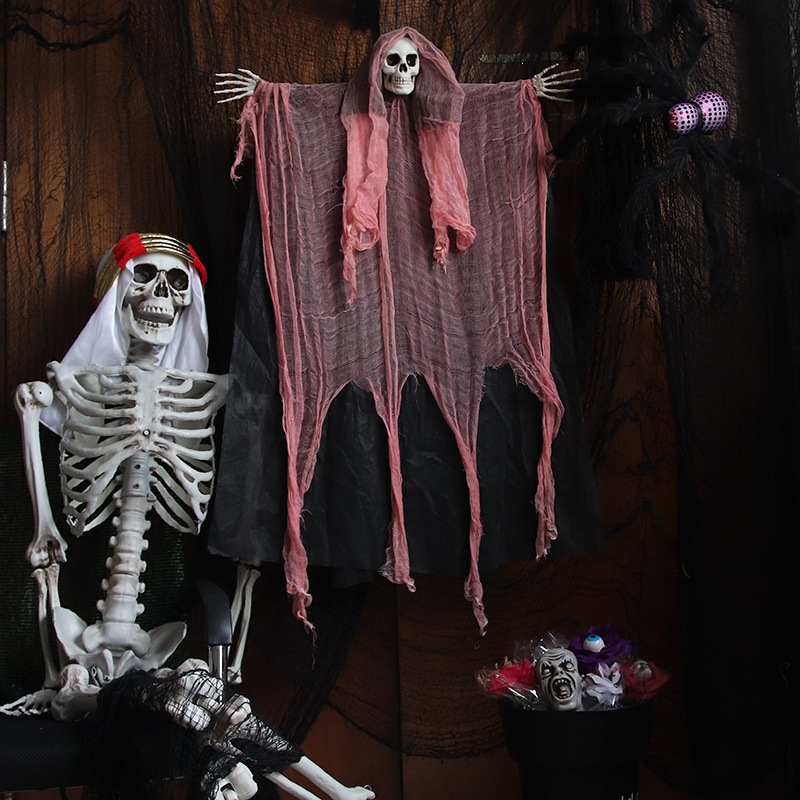Halloween Horror Hanging Ghost Puerta Patio Puerta Colgar Decoración Esqueleto Ghost Festival Sala Secreta Grand Hanging Ghost Site Accessories Decoración image 1