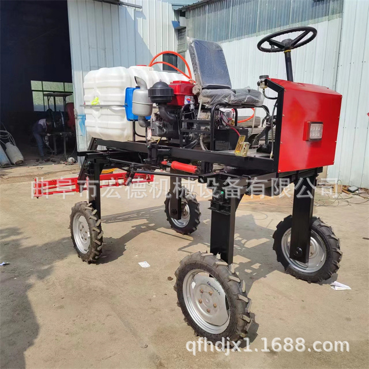 麦田用自走式三轮打药机 8米宽幅喷药机 后轮距可调玉米打药机
