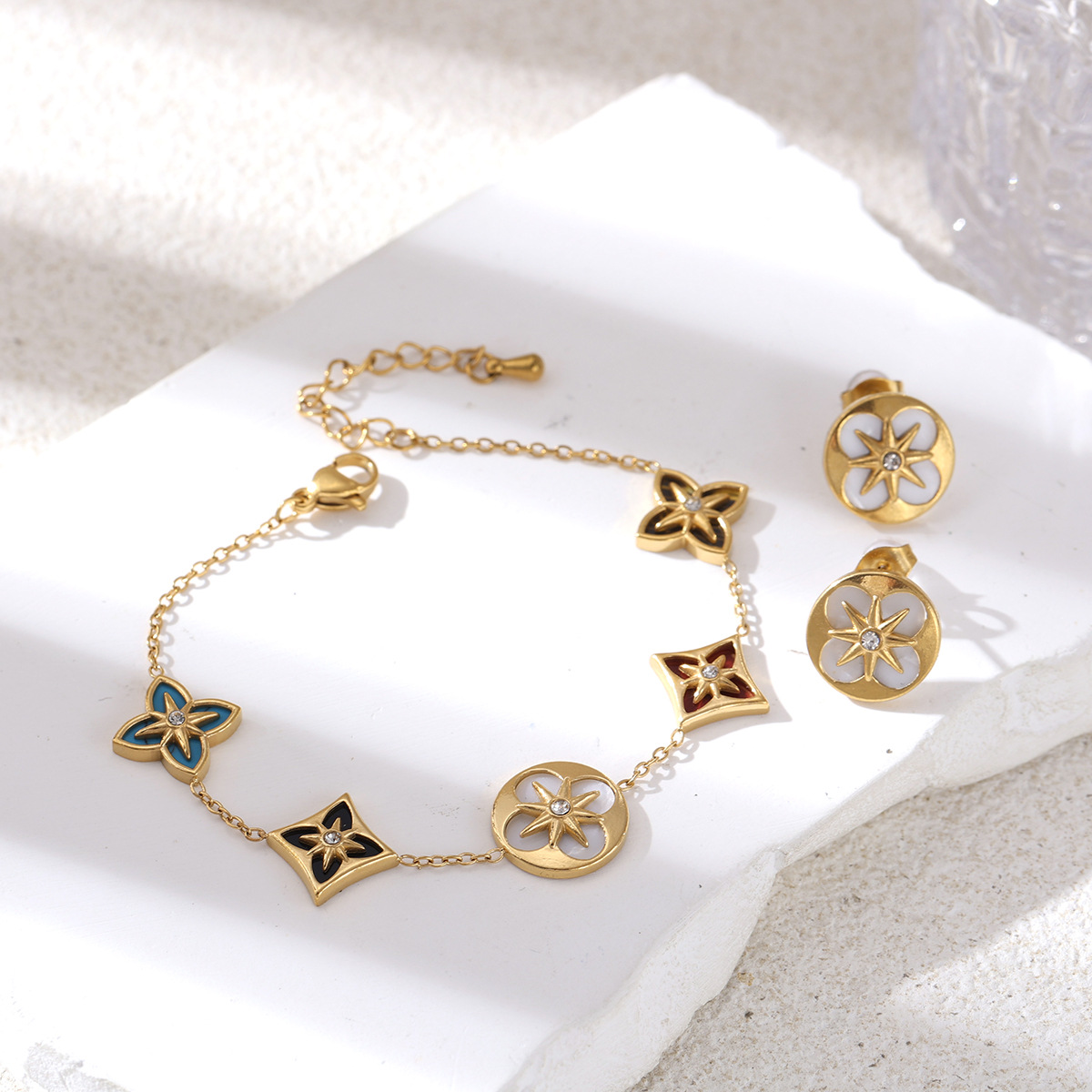 Taina set de joyería de acero inoxidable estrella de moda personalidad collar de cadena de clavícula ligero lujo nicho no desvanecerse