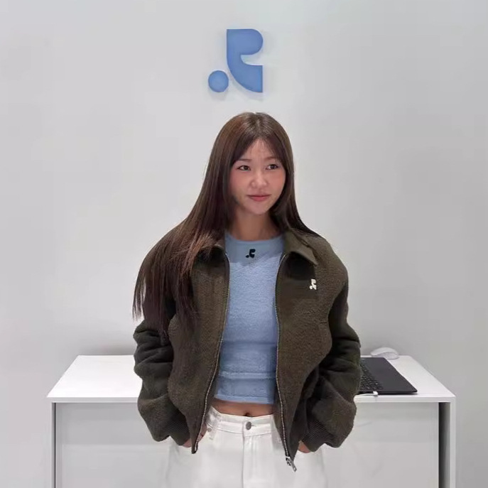 Factory Direct Sale Korean Dongdaemun Lapel Logo Printed Woolen Short Jacket for Women Factory Direct Sale Korean Dongdaemun Lapel Logo Printed Woolen Short Jacket for Women