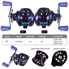 金屬水滴輪 微物泛用深線杯魚線輪7.2:1炫彩海釣垂釣魚線漁輪