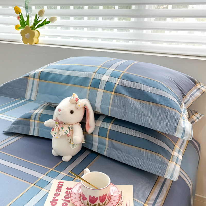 Funda de almohada fresca pequeña de algodón puro Un par de fundas de almohada para el hogar individuales 48x74cm Funda interior de núcleo de almohada de algodón Student 4