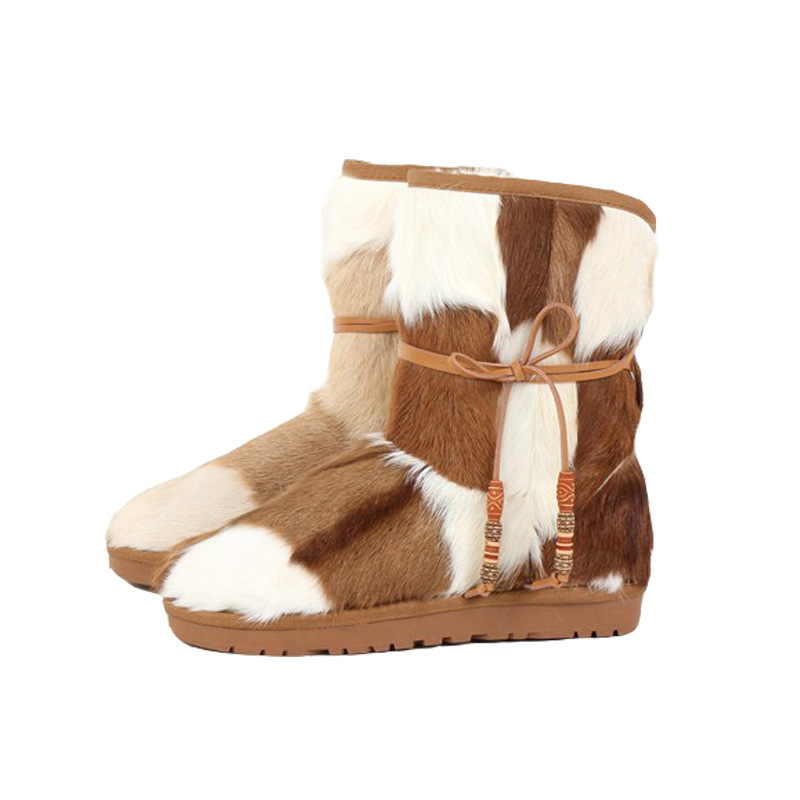 Autumn and winter new sheep fur one snow boots female warm waterproof female boots thickened wool family snow Shoe cotton_voghion.com