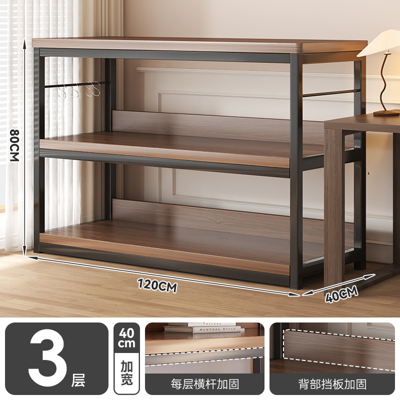 Estante de libros de piso integrado contra la pared hogar multicapa hierro forjado libro de dibujo estante de almacenamiento gabinete de oficina