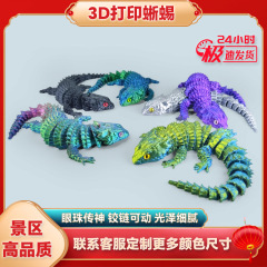 3dプリントトカゲの小衆が目を飾っています。